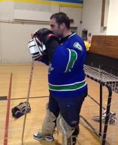 Crazy Joe makes Tomcat Goaltending Debut. First Period was shaky but, then he stepped it up.