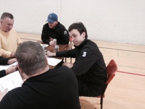 Jingles holds back laughter after Snowpants selection in round 4...