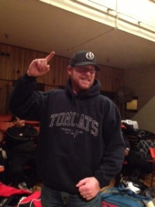 First star last week....superstar this week ....Doc models the latest in Tomcat fashion the Tomcat hoodie ....