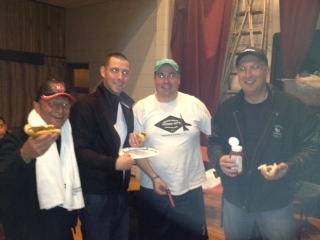 Snowpants, Chico, Chevy and Spinner enjoy a night at the Kapusta Kow and a hot dog ...."Everyone loves. hot dog Strvieeeeee," says the Rake. 