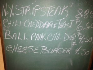 Ball park chili dog $4.50...how can you beat that? 