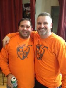 They were about to drop the gloves on the floor ...but when the final whistle blew and the first beer was cracked ...they were Tomcat pals again ...