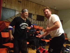 Snowpants suffered an upper body injury and Tomcat medical staff Doc came by to feel the ribs ..." Only problem is his plan was to use two fingers and check from in my butt and up for the fractured ribs ".