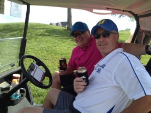Sheep Dog and Cribzie take time from their busy round to pose for a picture ...." Surprisingly we are being recognized here in Kentucky ...they love hockey here" indicated Cribzie.